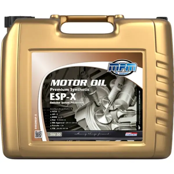 MPM Oil Motoröl 5W30 Premium Synthetic ESP-X - 20 Liter - MPM-05020ESP-X Meistverkauft