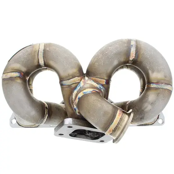 SRS Turbokrümmer Edelstahl Ramhorn mit T3 Flansch, 44-46mm V-Band wastegate Flansch - TM-B-RH-VB Expressversand