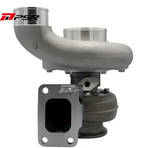 Pulsar Turbo Systems 369 950HP Billet Journal Bearing Turbo -69x94mm 6+6 B - 80x73mm - T4 Open .88 V-Band - Elbow Outlet - 100130022 Garantierte Lieferung