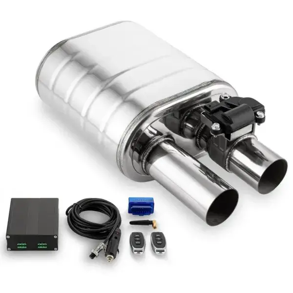 StraightFlow Auspuff schalldämpfer+ventil mit fernbedienung ø76mm gerade - SFM009S Sonderangebot