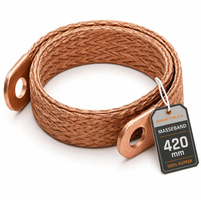 Masseband 42cm Loch 8mm Ø Erdung Kupfergewebe Markenprodukt
