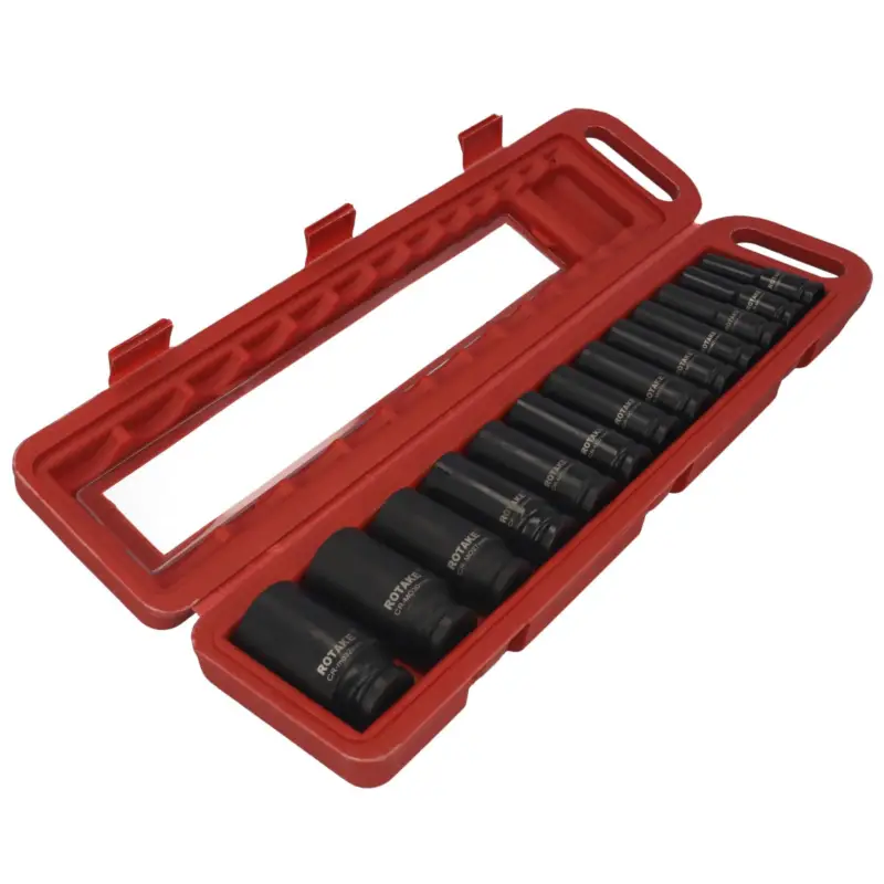 Super-Preis Steckschlüsselnuss 13-tlg. 1/2" verstärkt schwarz 10/13/14/15/17/18/19/21/22/24/27/30/32mm 6-kant
