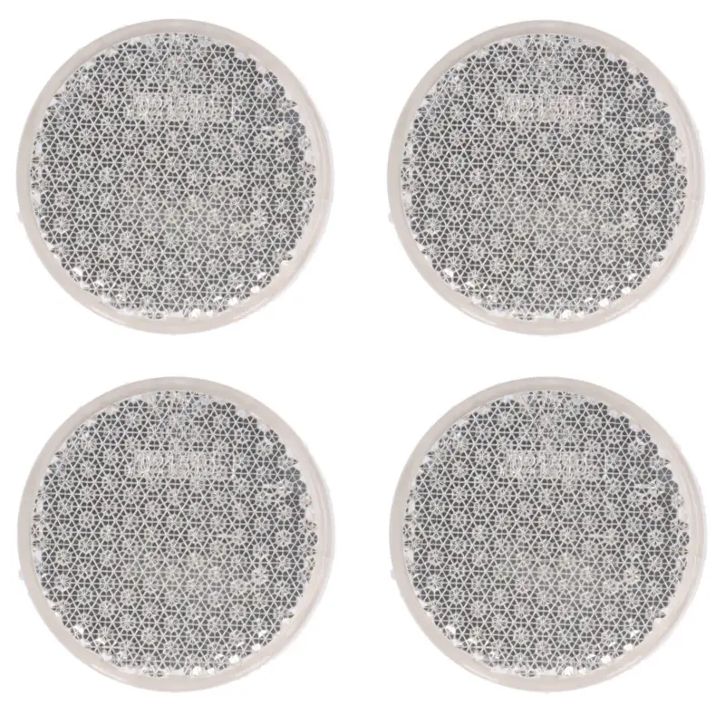 4x Rückstrahler Rund Weiß 60mm mit Schraube Neue Ware
