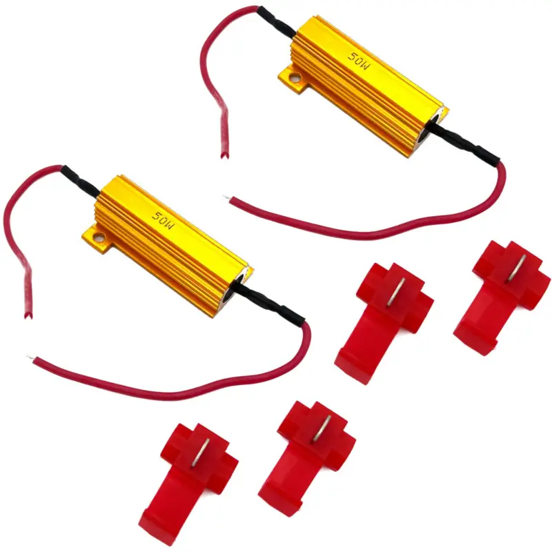 Garantierte Lieferung 2x Widerstand für LED Leuchte 12V 50W + 4x Klemme