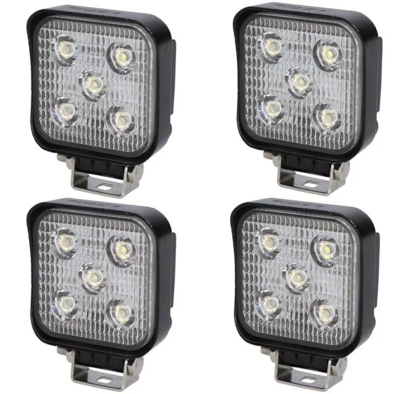 4x Arbeitsscheinwerfer Mini 5 LED‘s 630 Lumen 12V/24V mit 30cm Kabel Neu