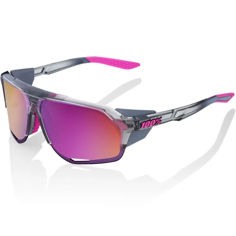 100% Norvik Brille - Tokyo Nights / Translucent Grey - Purple Multilayer Mirror Clear Top-Seller
