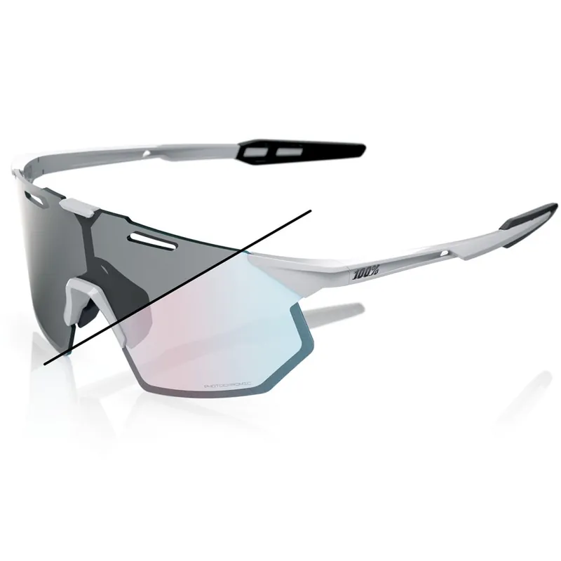 100% Hypercraft SQ Photochromic Brille - Gloss Light Grey - Rose Gold Mirror Direktkauf