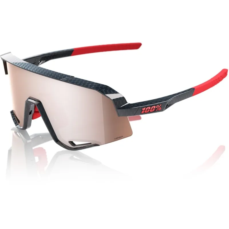 100% Slendale Brille - Gloss Carbon Fiber - HiPER Crimson Silver Mirror Top-Seller