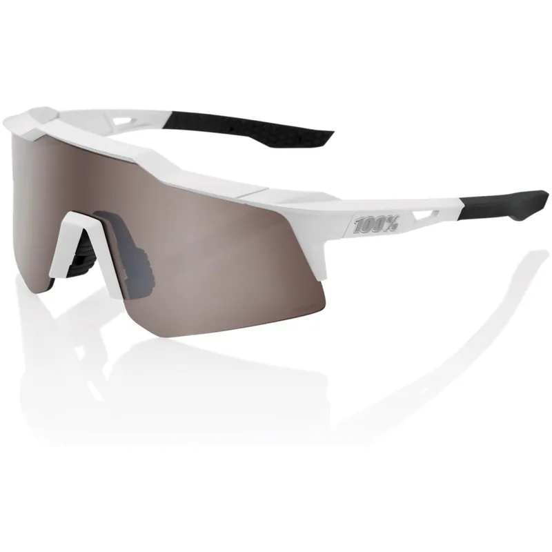 Highlight 100% Speedcraft XS Brille - Matte White - HiPER Silver Mirror Clear