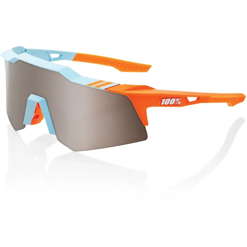 Heißes Angebot 100% Speedcraft XS Brille - Soft Tact Two Tone - HiPER Silver Mirror Clear