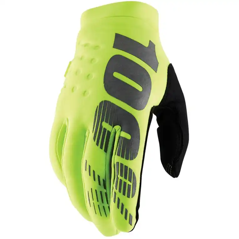 100% Brisker Cold Weather Softshell-Handschuhe Herren - fluo yellow/schwarz Highlight