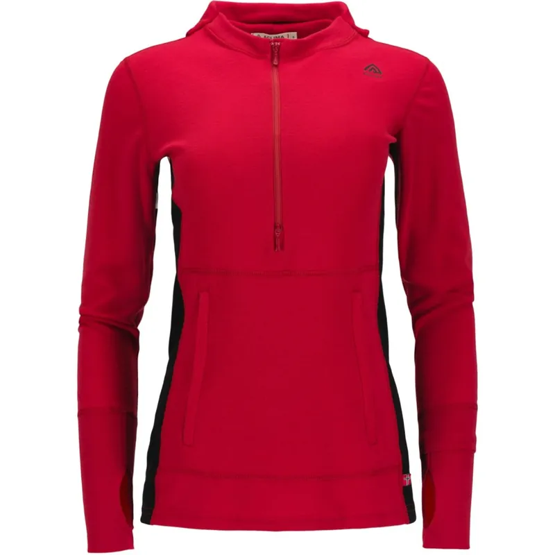 Top-Preis Aclima WarmWool Kapuzenpullover w/zip Damen - jester red/jet black