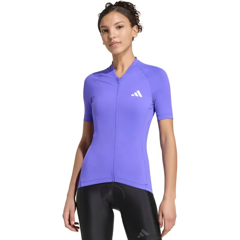 Neue Ware adidas Essential Radtrikot Damen - solar purple/white KU5371