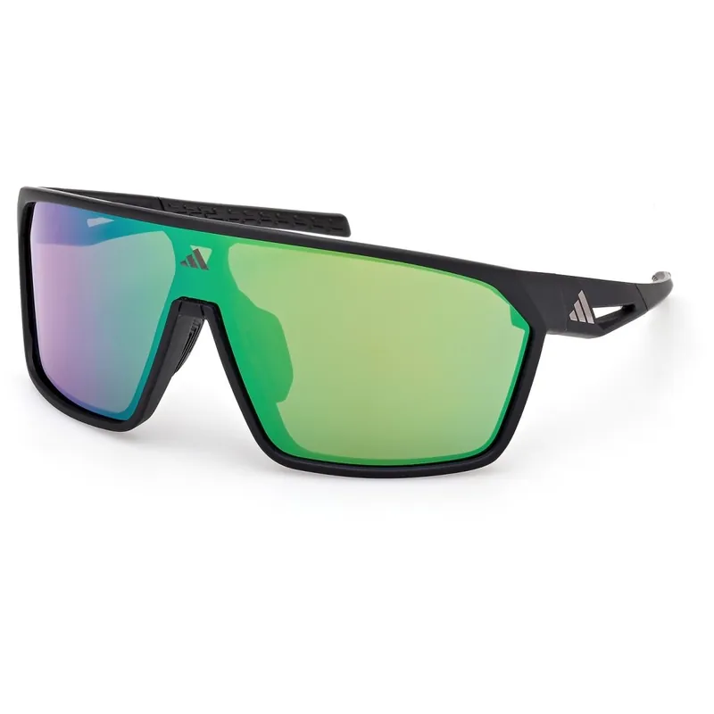 Günstig adidas SP0108 Brille - Matte Black / Contrast Mirror Green