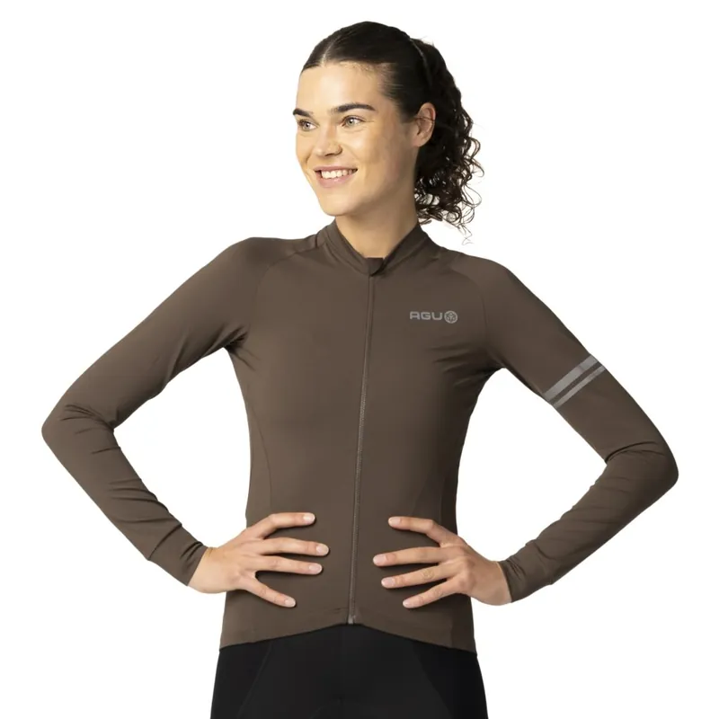 AGU Performance Solid Langarm-Trikot Damen - ground coffee Meistverkauft