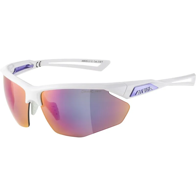 Echt Alpina Nylos HR Brille - white-purple / purple mirror