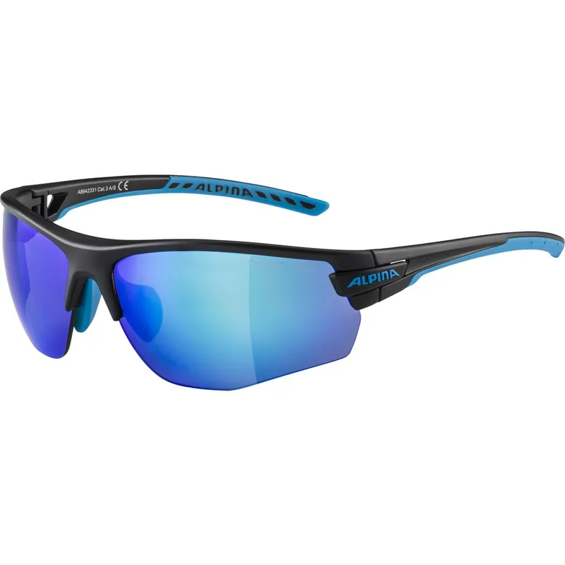 Alpina Tri-Scray 2.0 HR Brille - black matt-cyan / Ceramic mirror blue + mirror orange + clear Rabatt