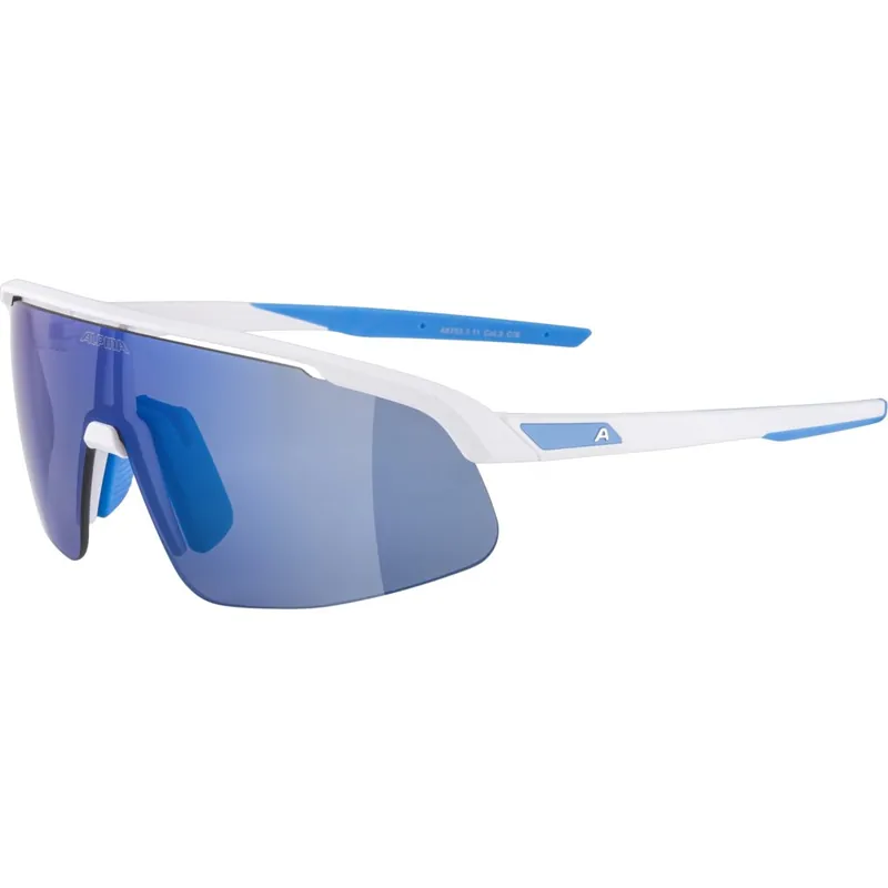 Alpina Turbo Pro Brille Kinder - white matt/mirror blue Heißes Angebot
