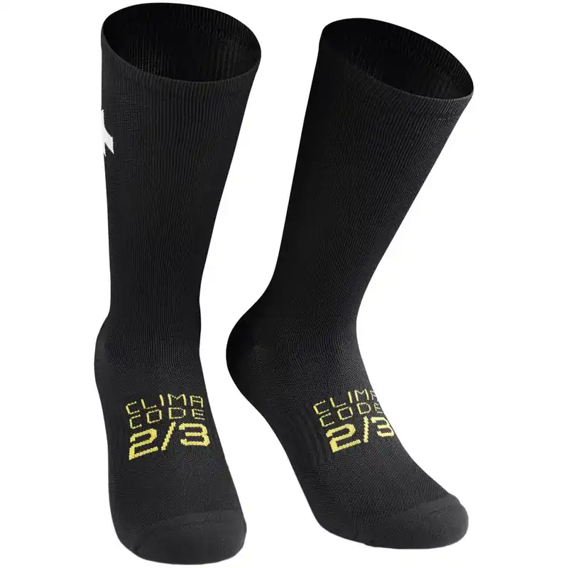 Neue Kollektion Assos P1 Frühling Herbst Socken - black series