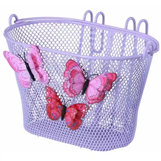 Zertifiziert Basil Jasmin Butterfly Kinder-Fahrradkorb - lila