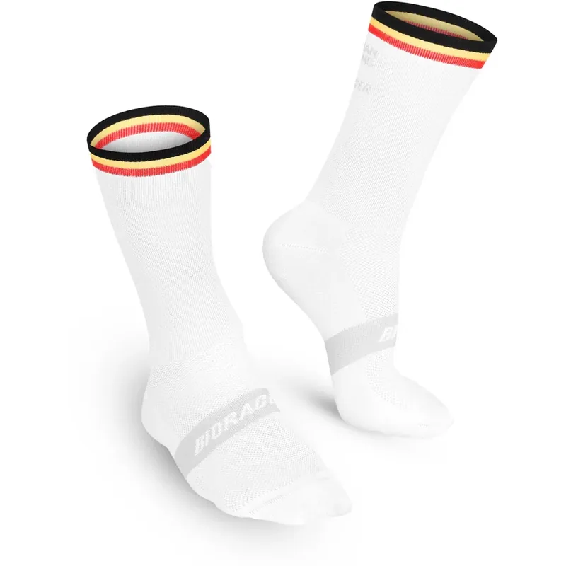 Neu Im Sortiment Bioracer Belgian Fahrradsocken - weiß