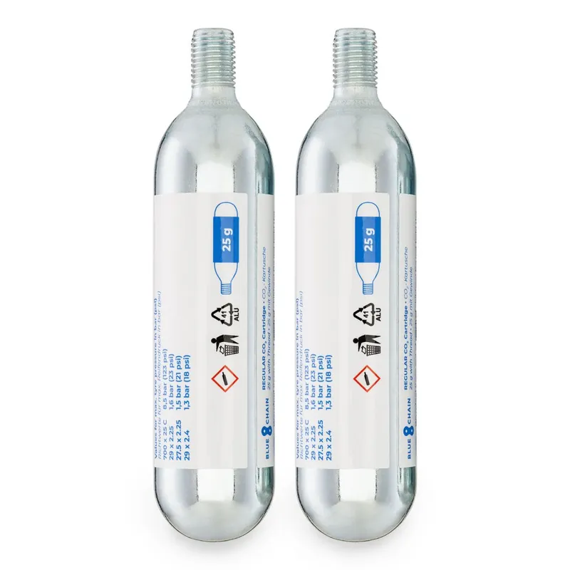 BLUECHAIN CO2 Ersatzkartuschen mit Gewinde - 2x 25g Schnäppchen