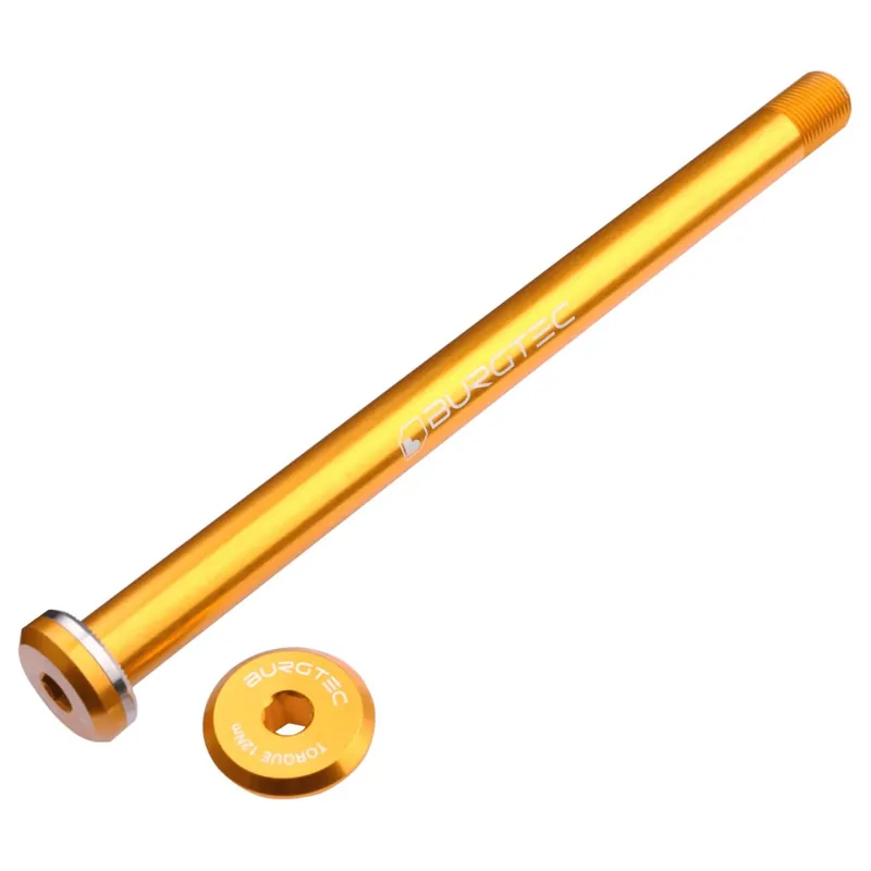 Burgtec Steckachse - hinten 12x148mm Boost 168.5mm für Santa Cruz - burgtec bullion gold Neuheit