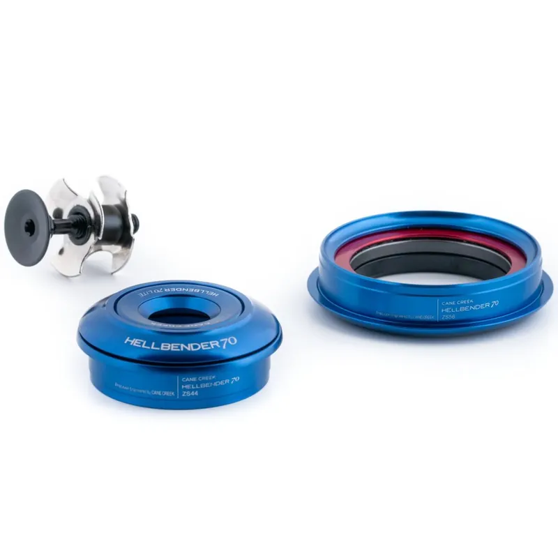 Cane Creek Hellbender 70 Lite Steuersatz - Tapered ZS44/28.6 ZS56/40 - blau Saisonangebot