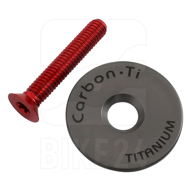 Carbon-Ti X-Cap Ahead Kappe - Titan - rot Sichere Zahlung