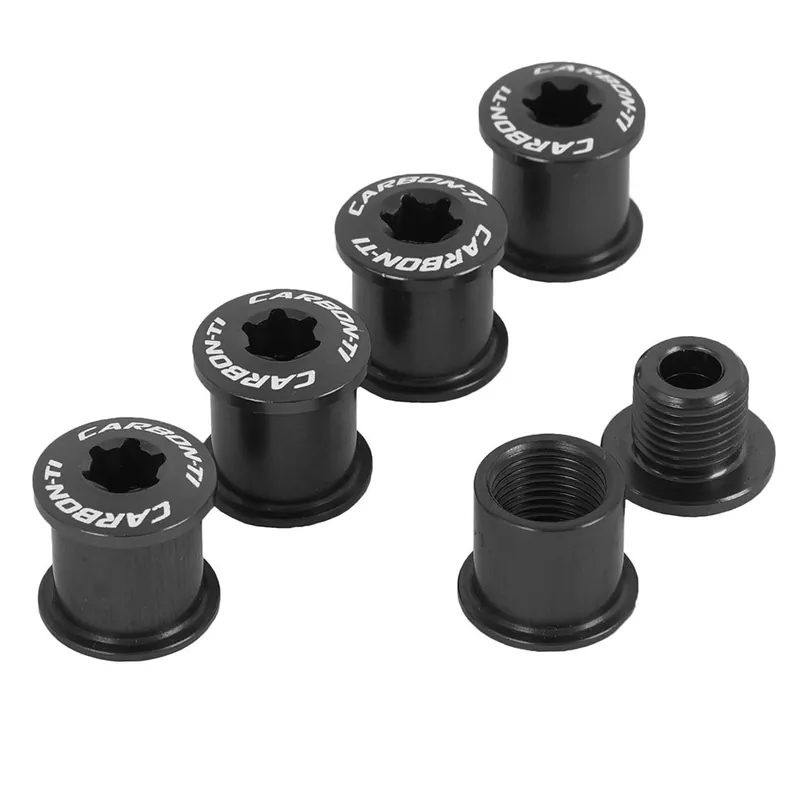 Zertifiziert Carbon-Ti X-Fix BCD 107 2X Kettenblattschrauben Set - schwarz