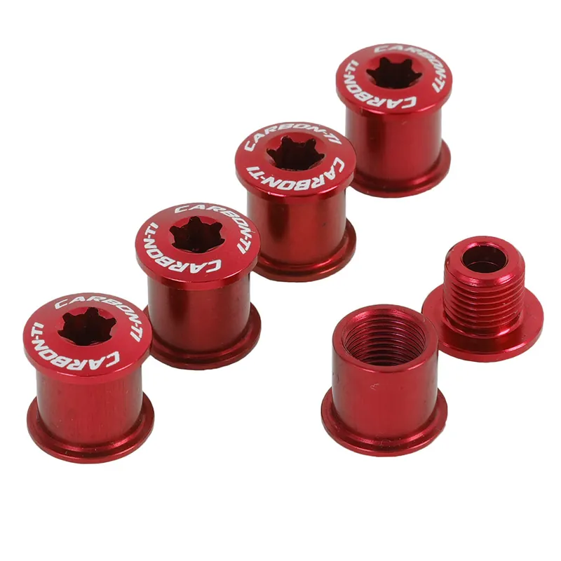 Carbon-Ti X-Fix BCD 107 2X Kettenblattschrauben Set - rot Heißes Angebot