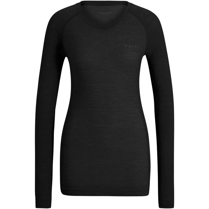 Falke Wool-Tech Light Crew Neck Langarmshirt Damen - schwarz 3000 Zertifiziert