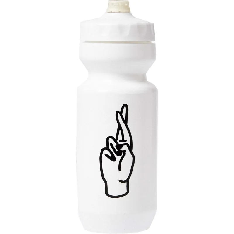 FINGERSCROSSED Bidon Trinkflasche 650ml - All White Geprüft