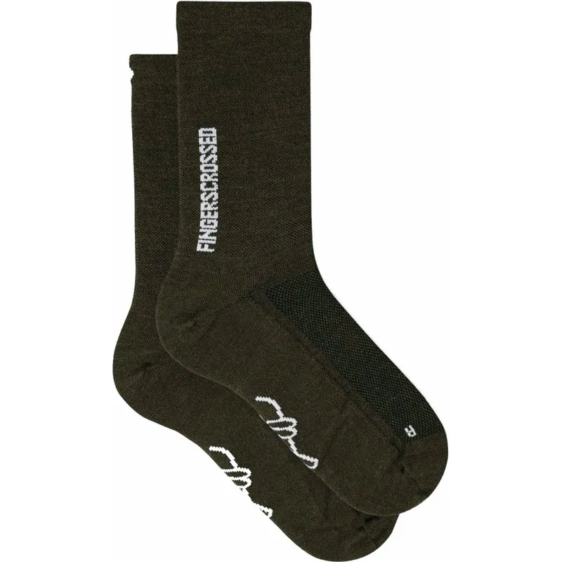 Sonderangebot FINGERSCROSSED Light Merino Silk Fahrradsocken - Grün