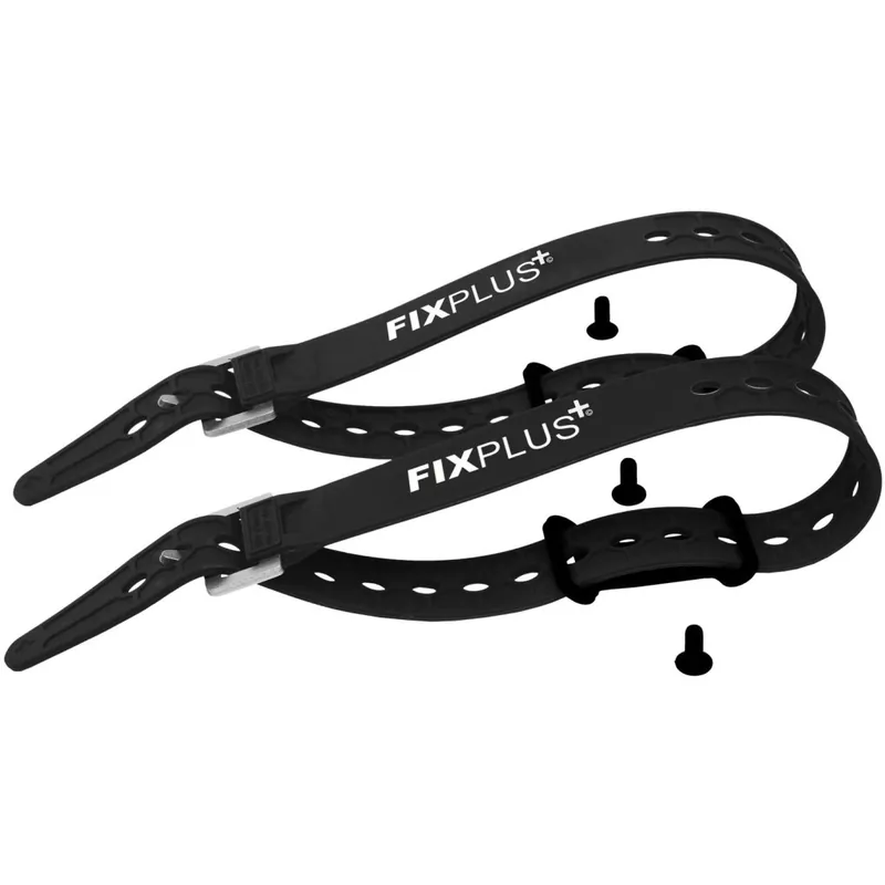 FixPlus Sachen Festmacher 2 Stk. inkl. 2x Strap Black 46cm - schwarz/schwarz Schnäppchen