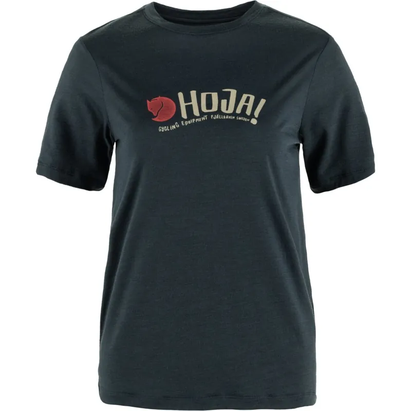 Echt Fjällräven Hoja Wool T-Shirt Damen - dark navy