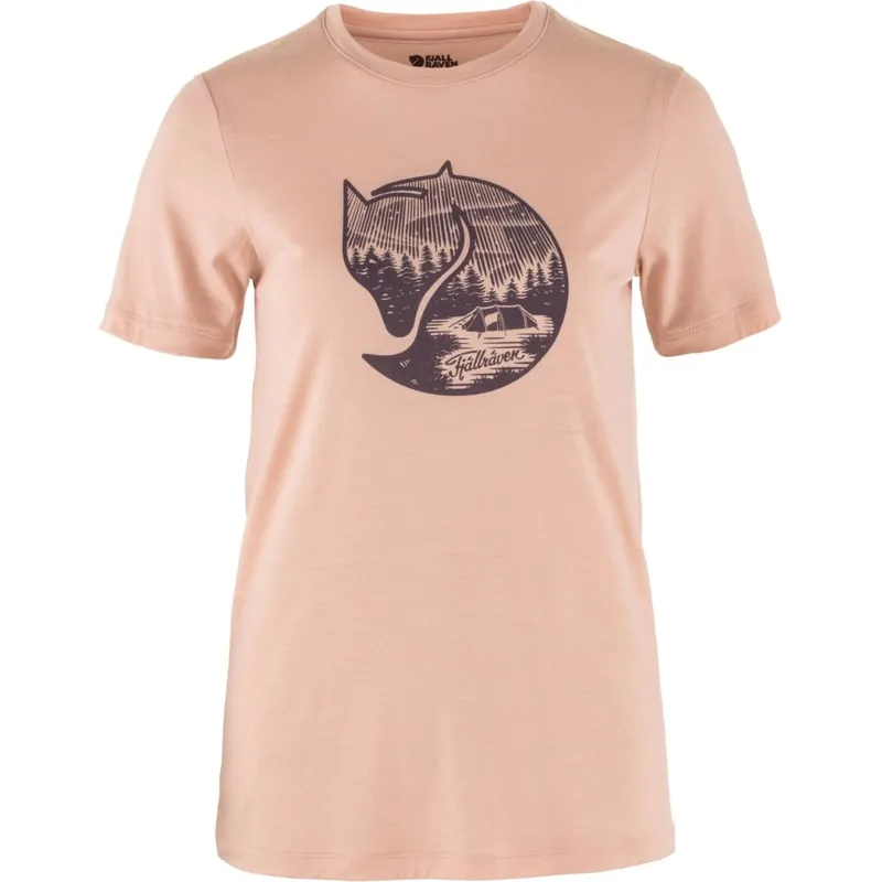 Ausverkauf Fjällräven Abisko Wool Fox Kurzarmshirt Damen - chalk rose-port