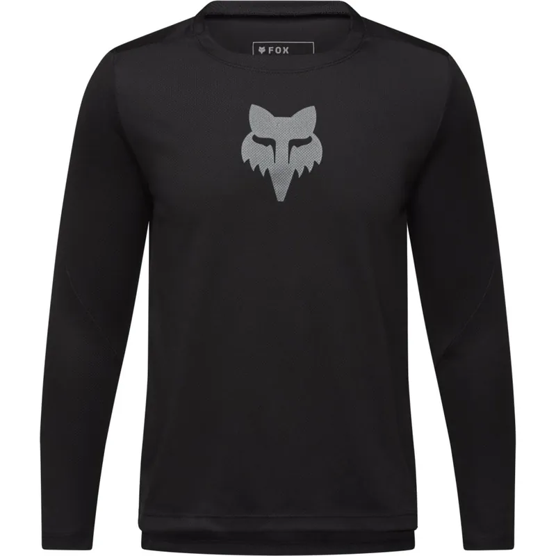 Zertifiziert FOX Ranger MTB Langarmtrikot Kinder - schwarz