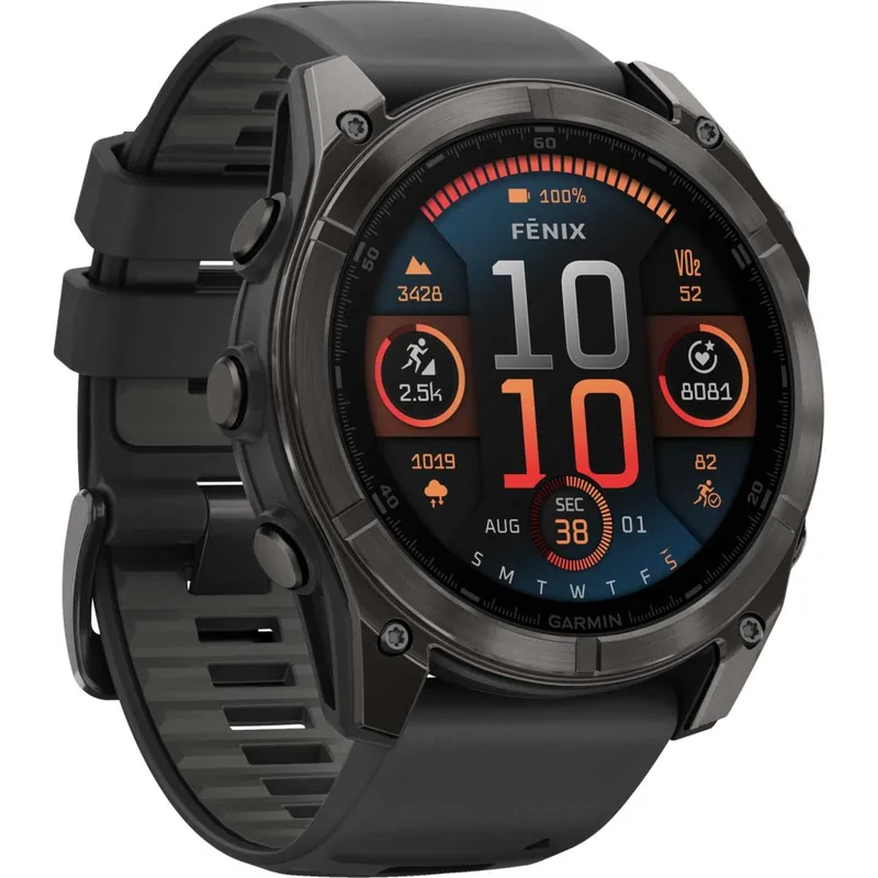 Garmin fenix 8 AMOLED Sapphire GPS Smartwatch - 51mm - Schwarz/Carbongrau DLC Titan Geprüft