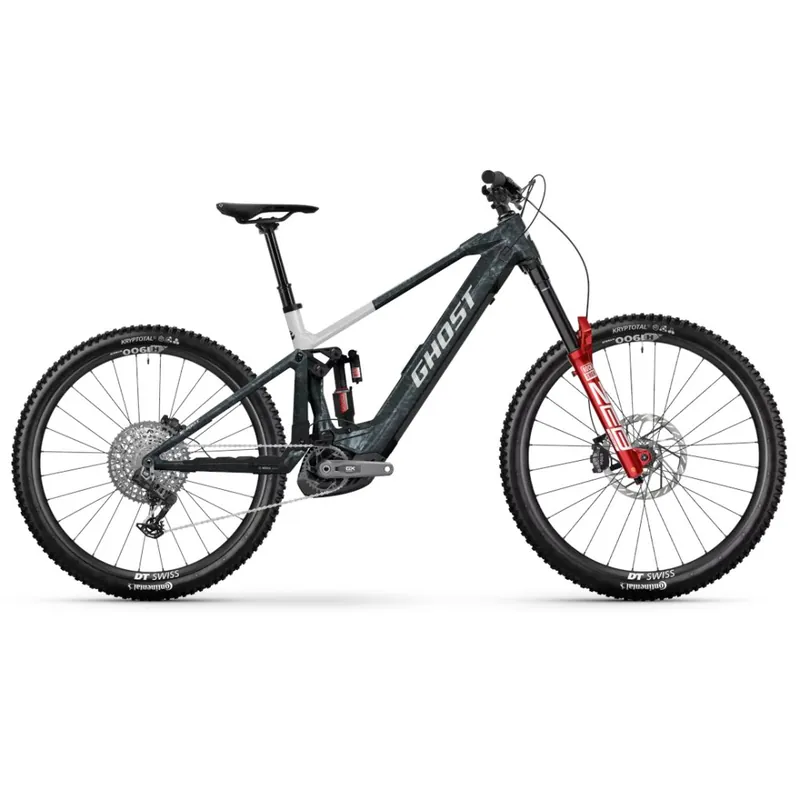 Beliebt Ghost E-RIOT CF FULL PARTY - GX AXS - Mullet Carbon E-MTB - 2026 - ud carbon-mist blue / pure elegance glossy