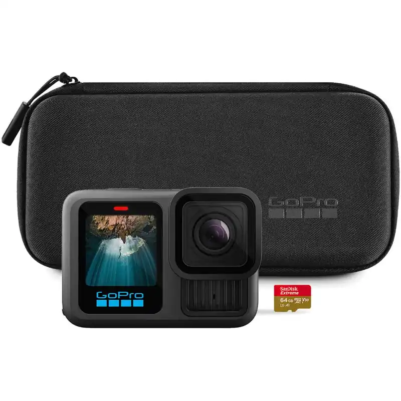 Preisreduziert GoPro HERO13 Black Specialty Sport Bundle - Action-Kamera + SD Karte + Case