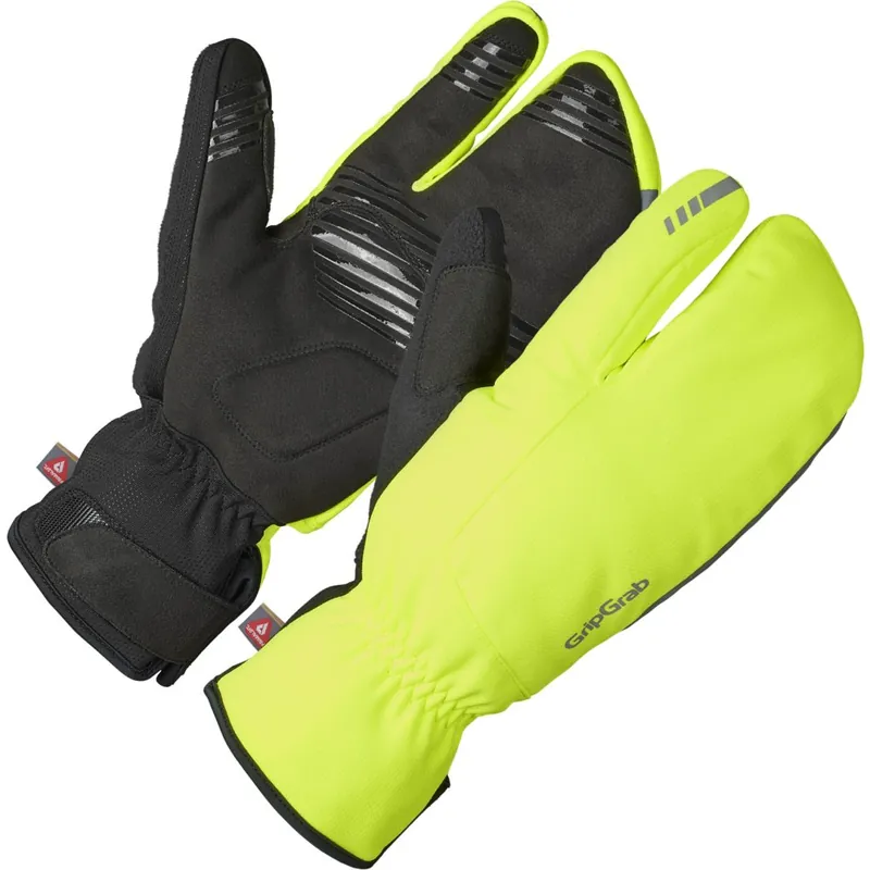 GripGrab Nordic 2 Deep Winter Lobster Winddichte Handschuhe - Yellow hi-vis Expressversand