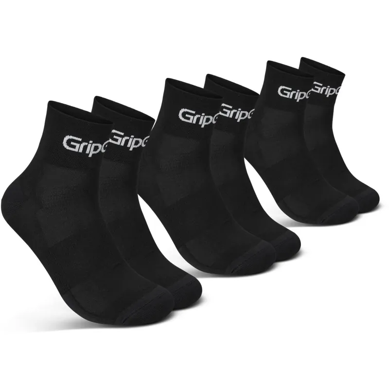 GripGrab RIDE Low Cut Socken 3er-Pack - Black Echt