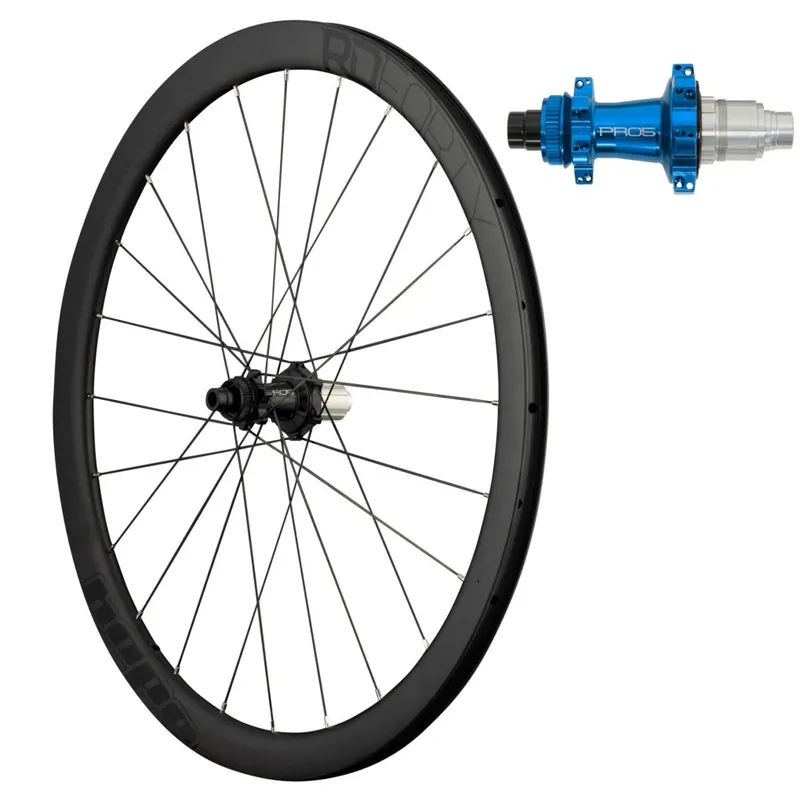 Preis Gesenkt Hope RD40 Pro 5 Straight Pull Hinterrad - 28" Carbon Clincher 24-Loch Centerlock - 12x142mm - XDR blau