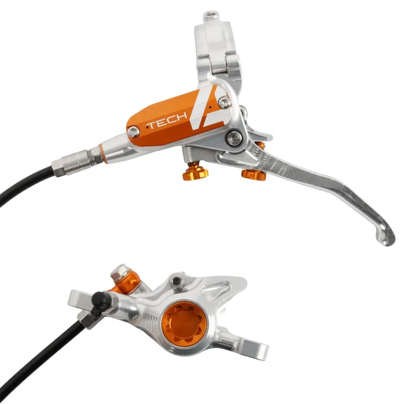 Hope Tech 4 X2 Scheibenbremse - silber/orange - Hebel links Sichere Zahlung