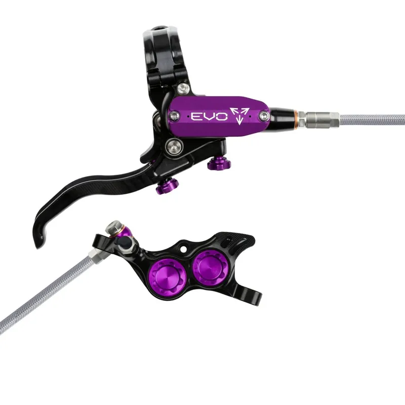 Nur Heute Hope Tech 4 EVO TR4 Scheibenbremse Stahlflex - schwarz/lila – Hebel rechts