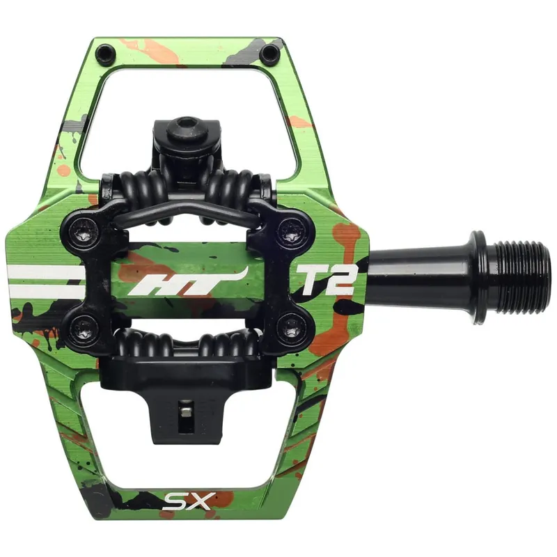 HT T2-SX Klickpedale - BMX-SX CrMo-Achse - green camo Heißes Angebot