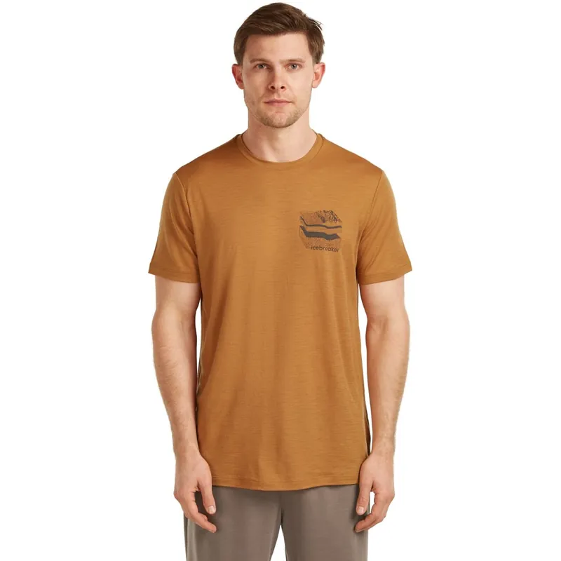 Icebreaker Merino 150 Tech Lite T-Shirt Evolving Layers Herren - Trail Top-Angebot