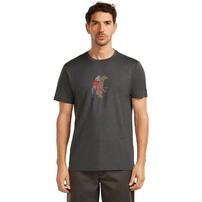 Jetzt Bestellen Icebreaker Merino 150 Tech Lite T-Shirt Bear Catch Herren - Obsidian