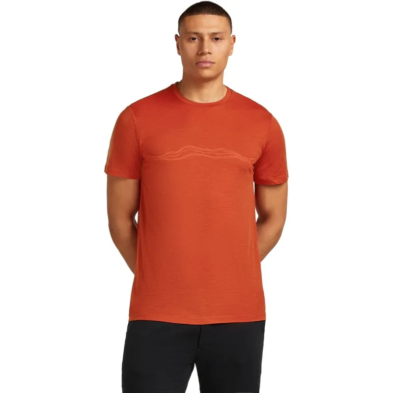 Icebreaker Merino 150 Tech Lite T-Shirt Mountain Pulse Herren - Agate Finale Aktion